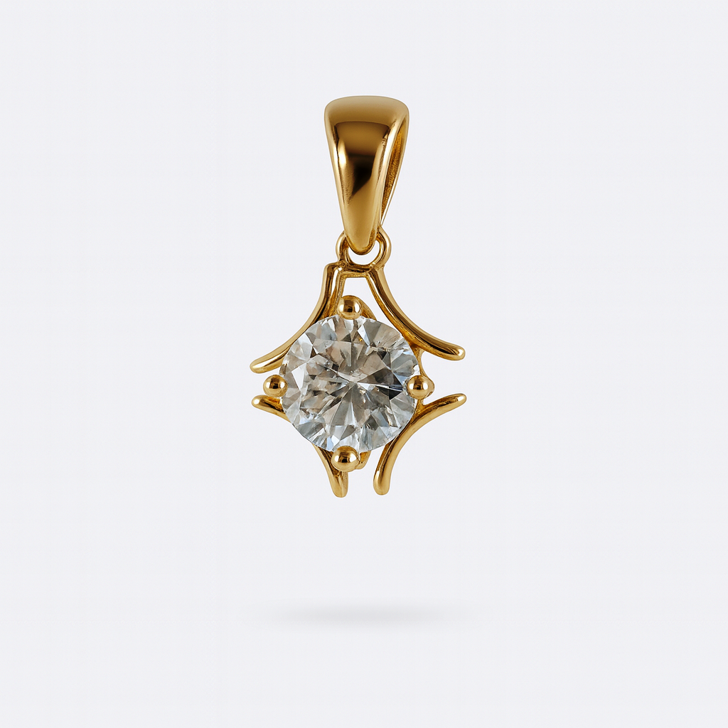 Beautiful 18 Kt Gold  Natural Diamond Pendant